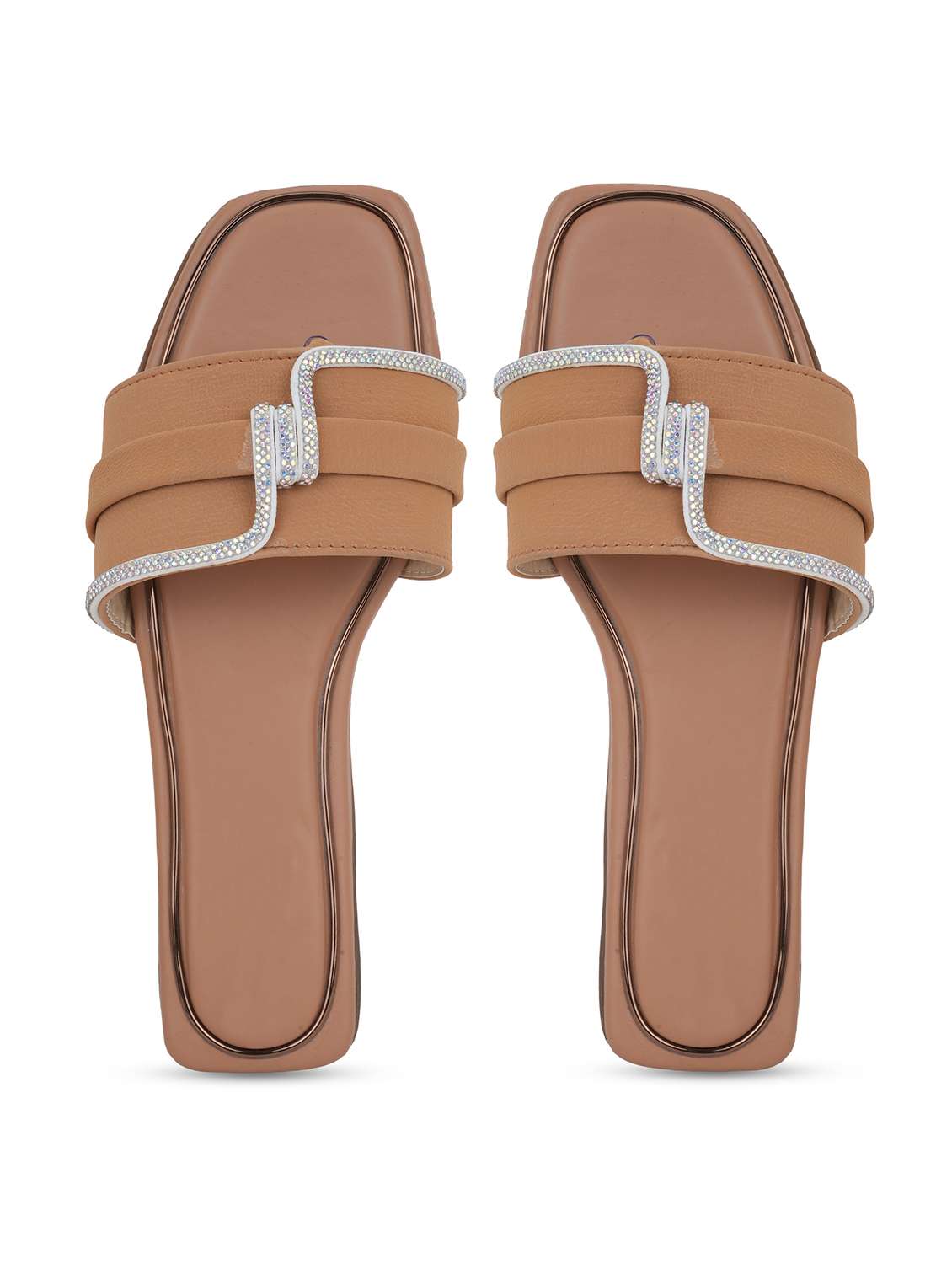 women solid slip on flat sandal - 22295060 -  Standard Image - 3