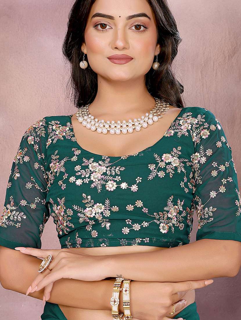 women solid plain saree with blouse - 22295069 -  Standard Image - 5
