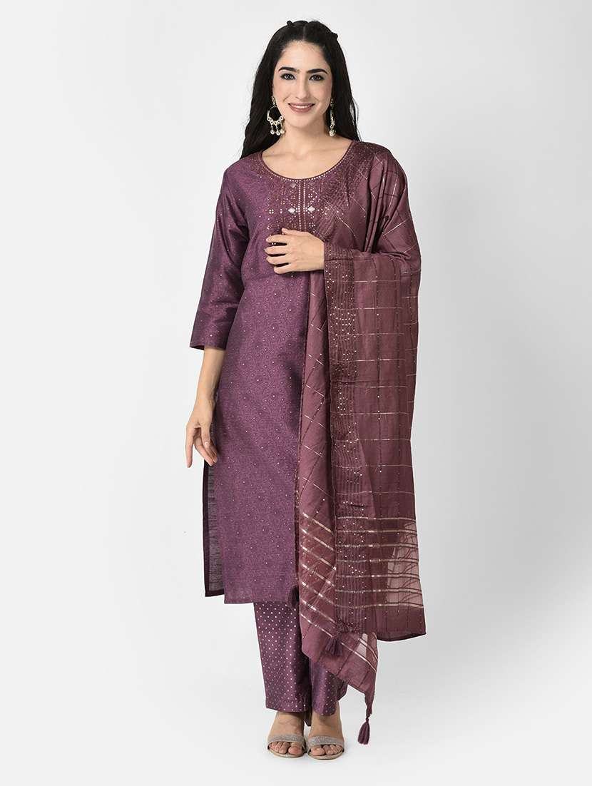 women printed three quarter sleeve straight kurta