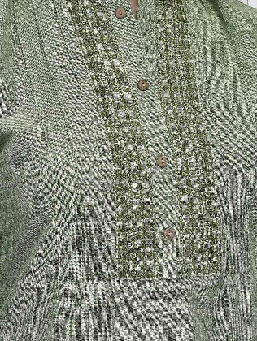 Women Printed Three Quarter Sleeve A-line Kurta - 22295078 -  Standard Image - 5