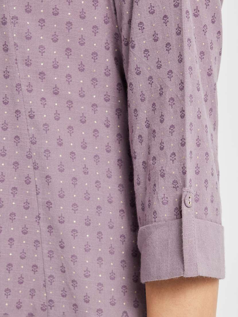 women printed three quarter sleeve a-line kurta - 22295099 -  Standard Image - 5