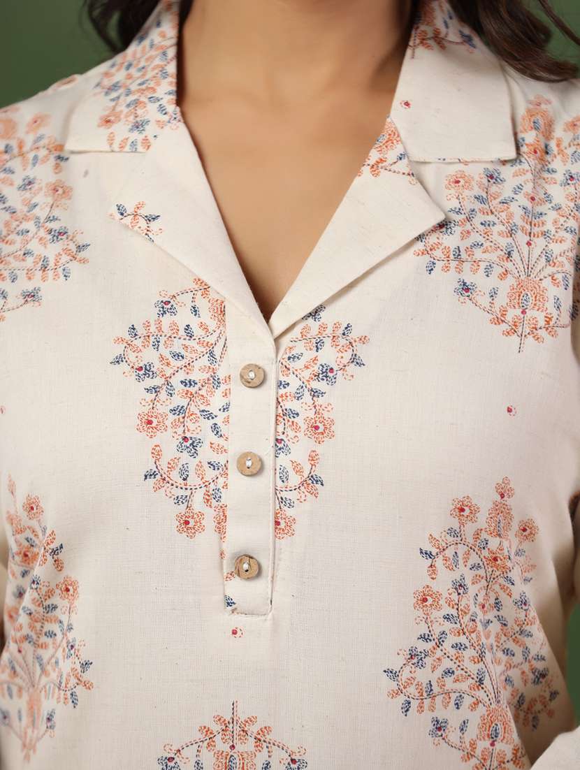 women printed three quarter sleeve straight kurta - 22295144 -  Standard Image - 3