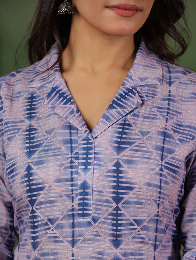 women printed three quarter sleeve straight kurta - 22295145 -  Standard Image - 3