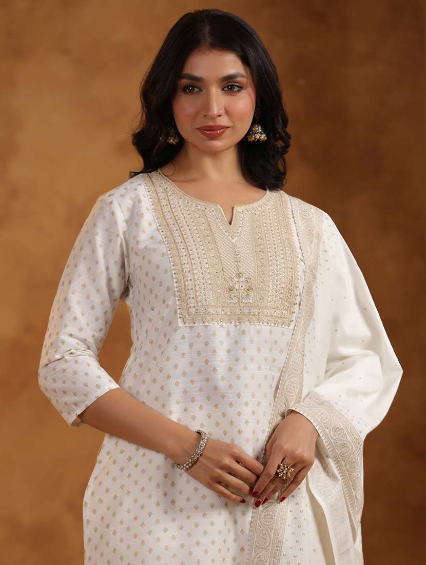 women printed three quarter sleeve straight kurta - 22295154 -  Standard Image - 3