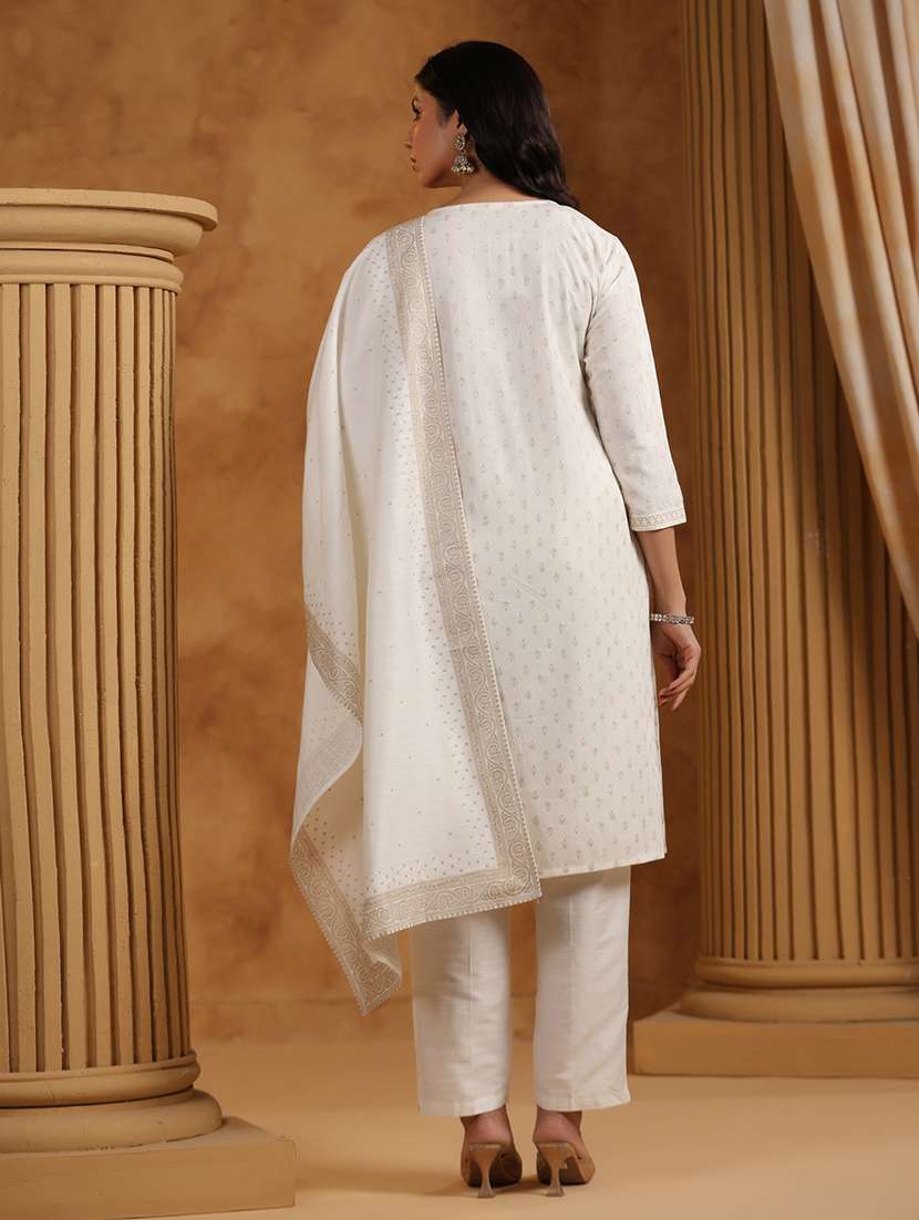 Women Printed Three Quarter Sleeve Straight Kurta - 22295156 -  Standard Image - 3