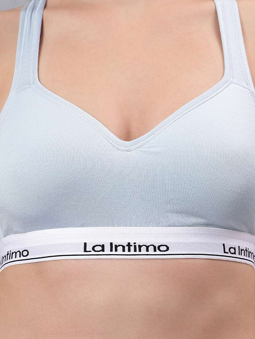 women solid lightly padded sports bra - 22295209 -  Standard Image - 5