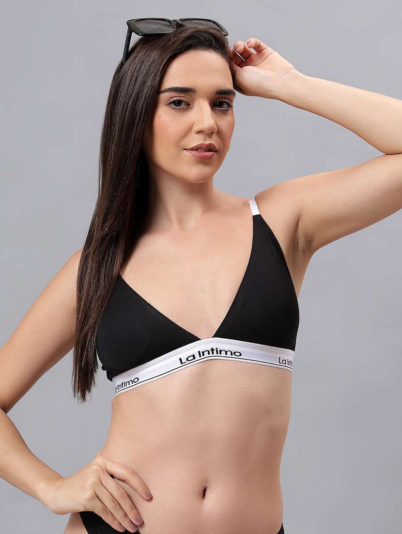women solid lightly padded non-wried bra