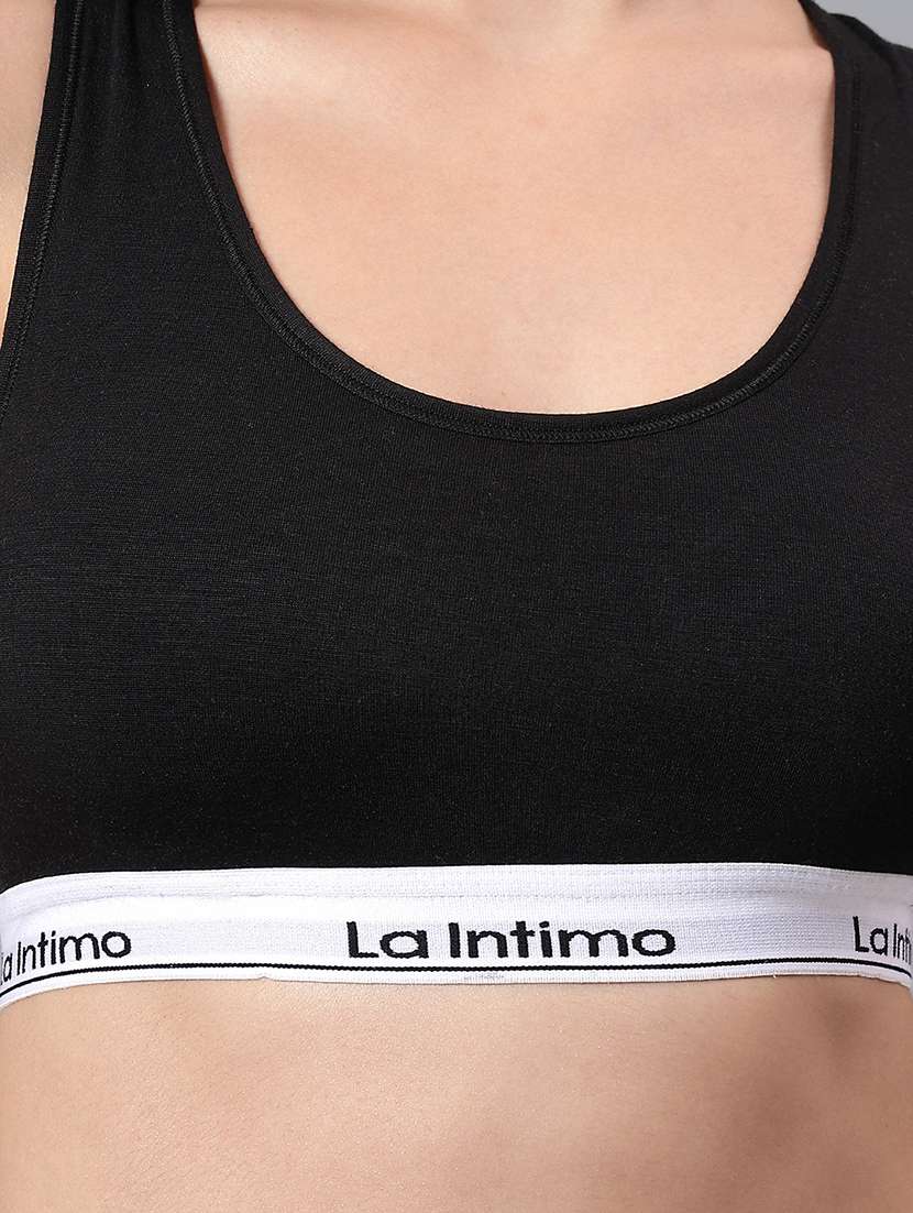 women solid lightly padded sports bra - 22295216 -  Standard Image - 5