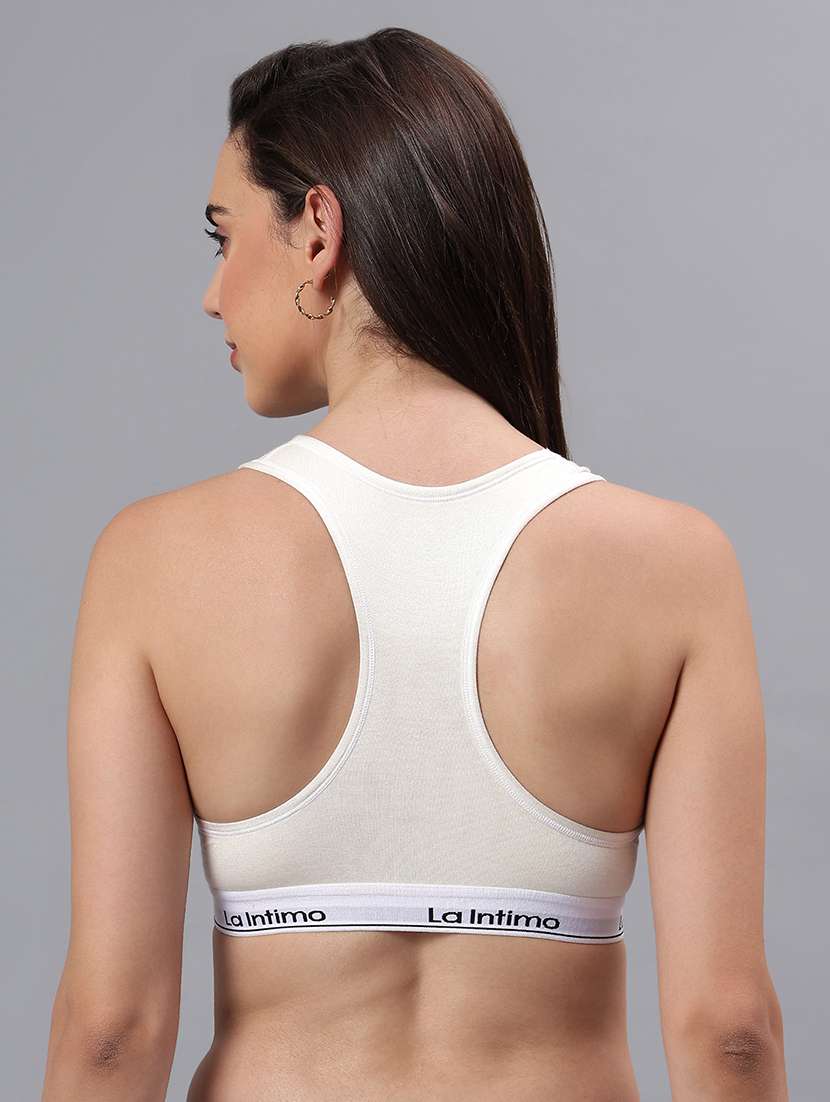 women solid lightly padded sports bra - 22295217 -  Standard Image - 3