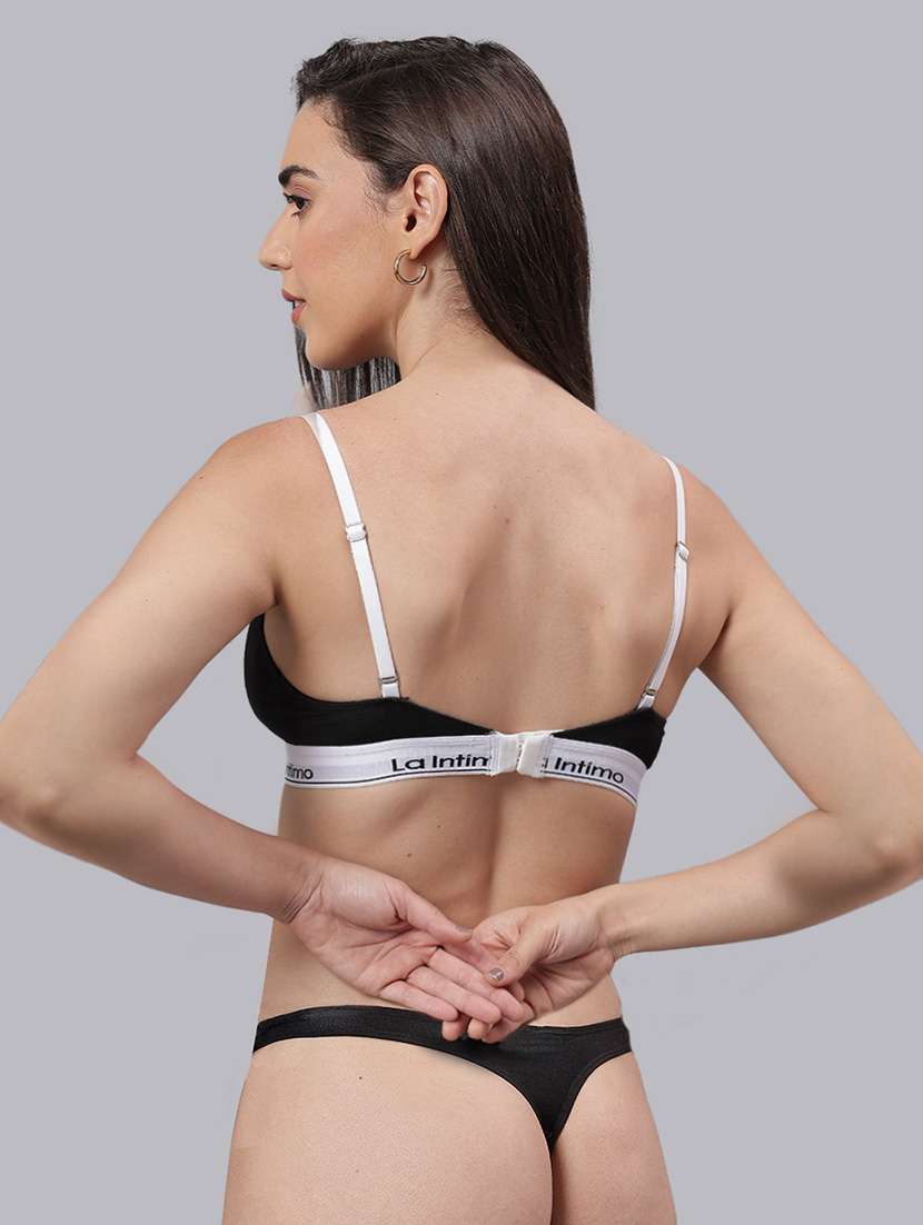 women solid lightly padded bra and panty set - 22295241 -  Standard Image - 5