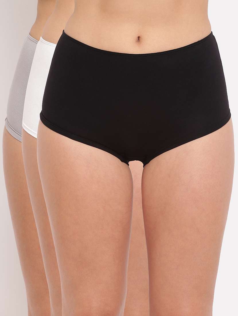 women pack of 3 solid mid rise panty