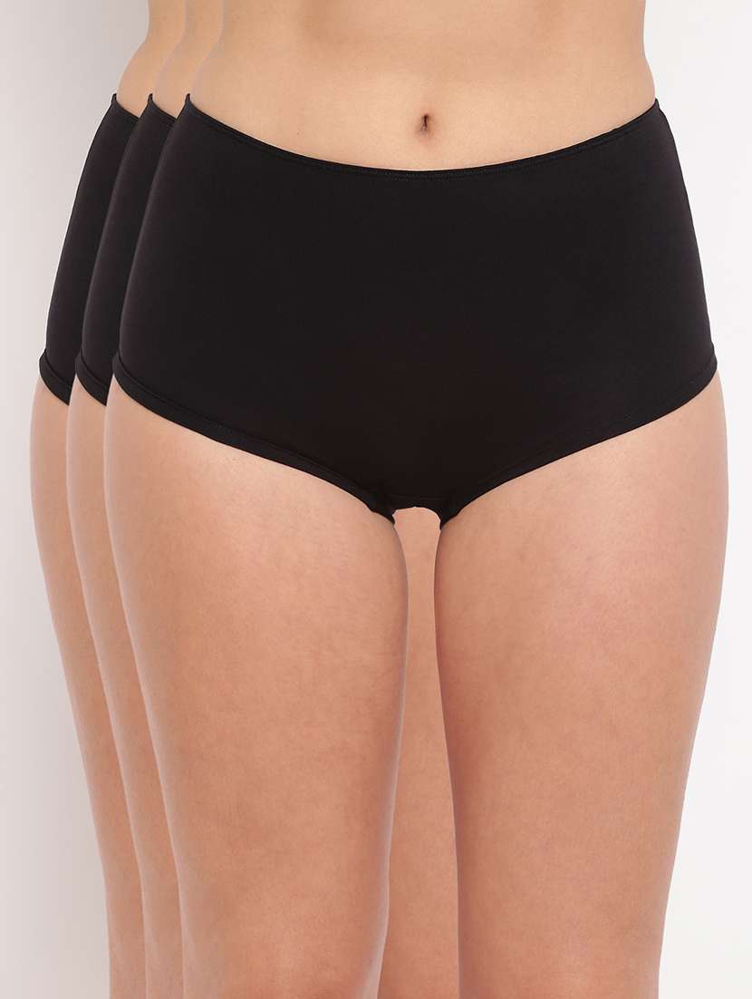 women pack of 3 solid mid rise panty