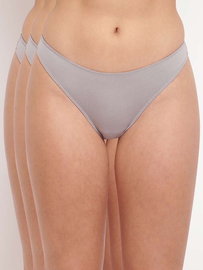 women pack of 3 solid low rise panty