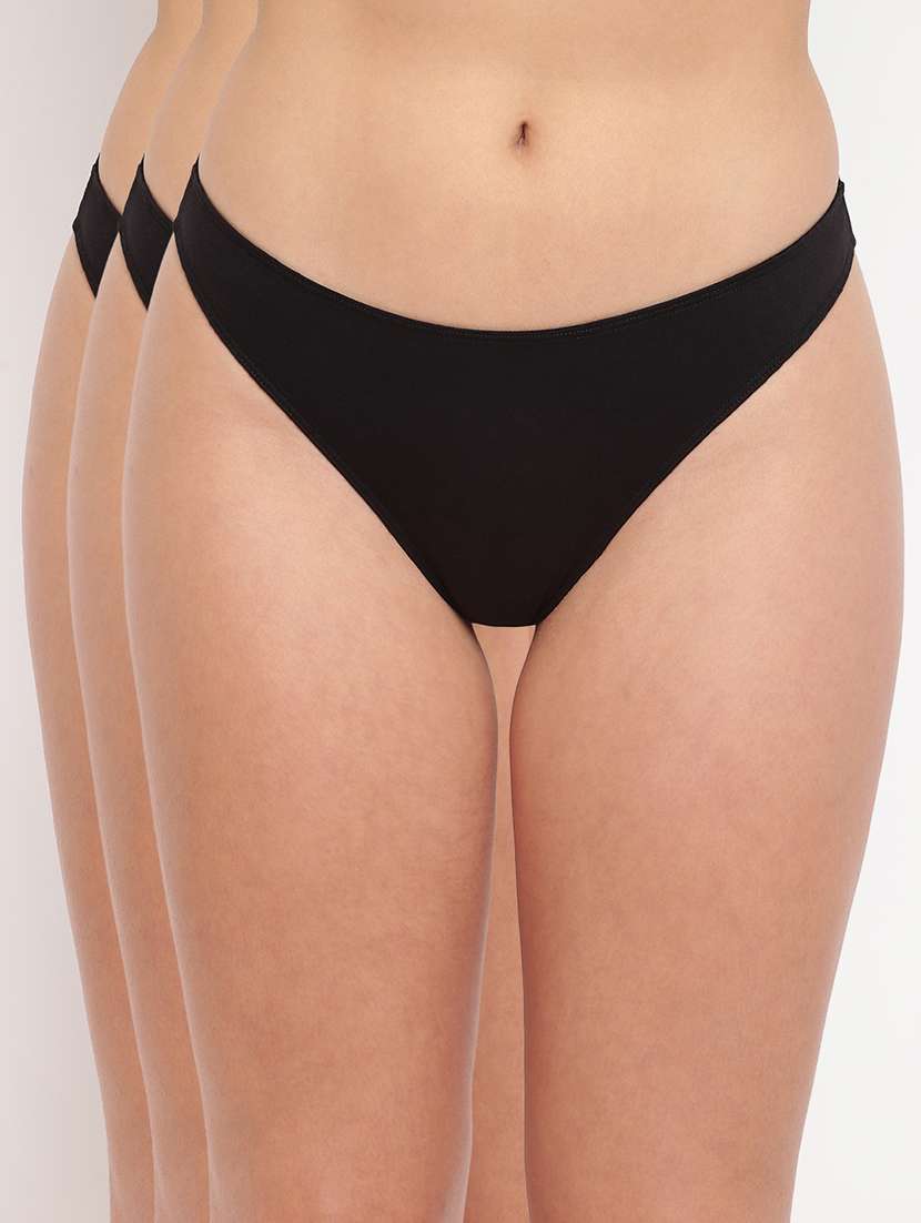 women pack of 3 solid low rise panty