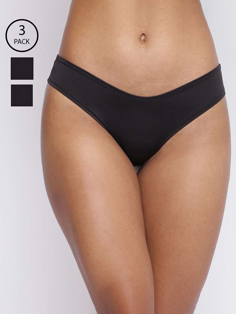 women pack of 3 solid panty