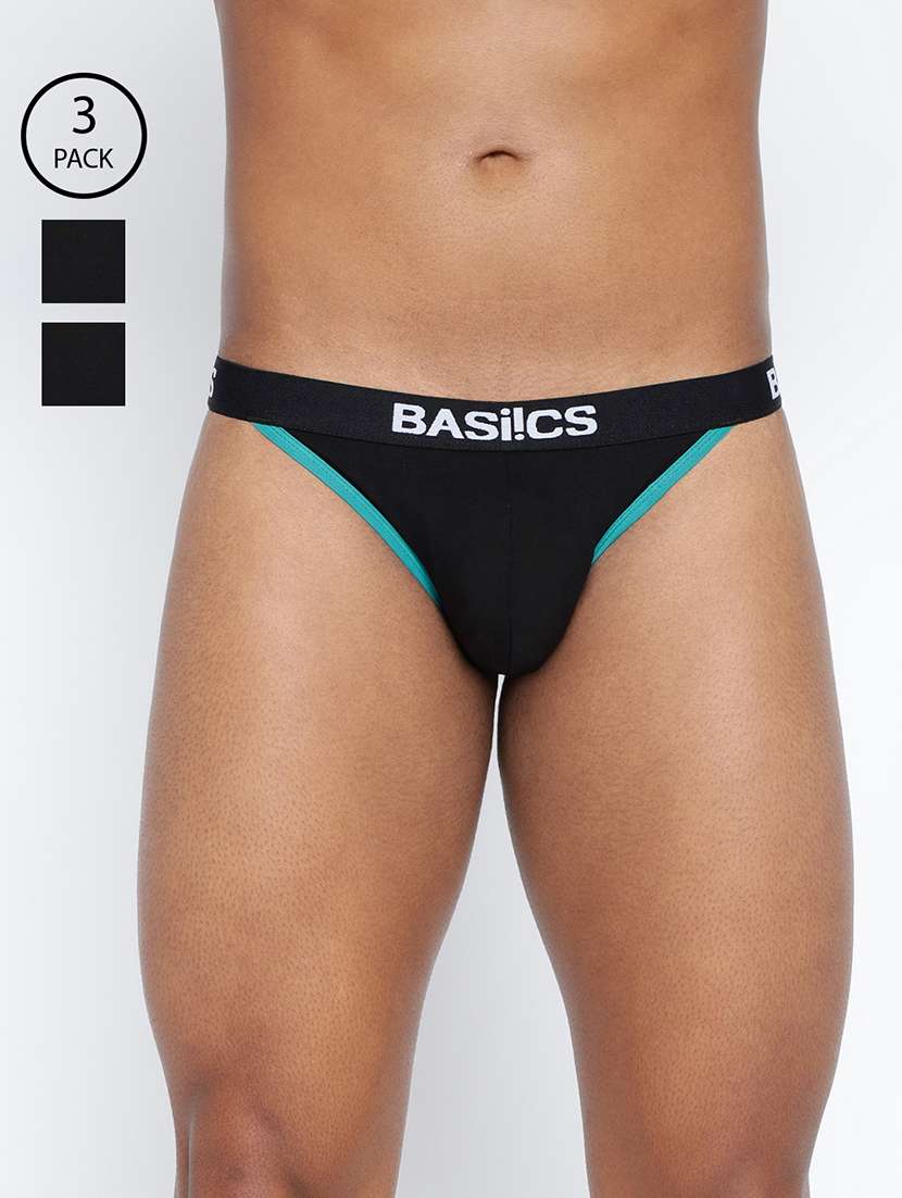 men pack of 3 solid low rise thongs brief