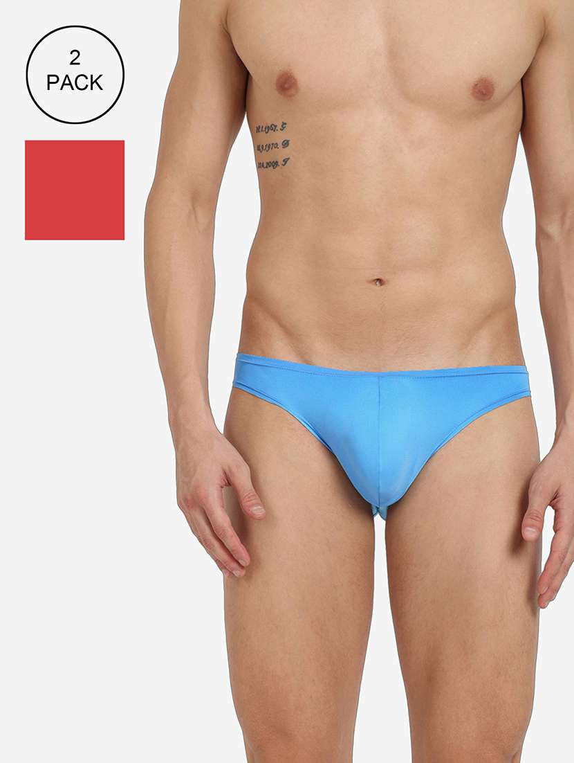 men pack of 2 solid low rise hipster brief