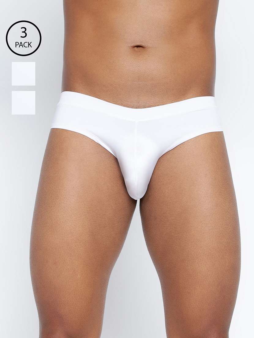 men pack of 3 solid low rise hipster brief