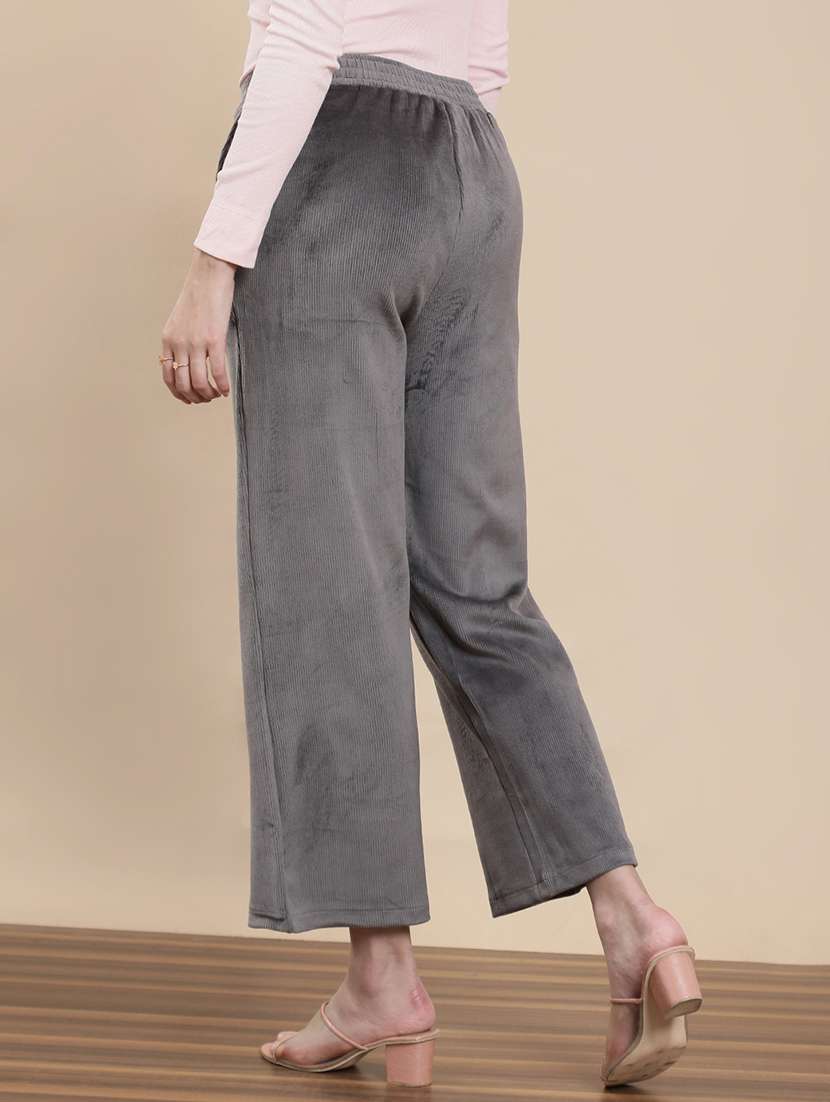 grey polyester palazzos - 22295611 -  Standard Image - 3