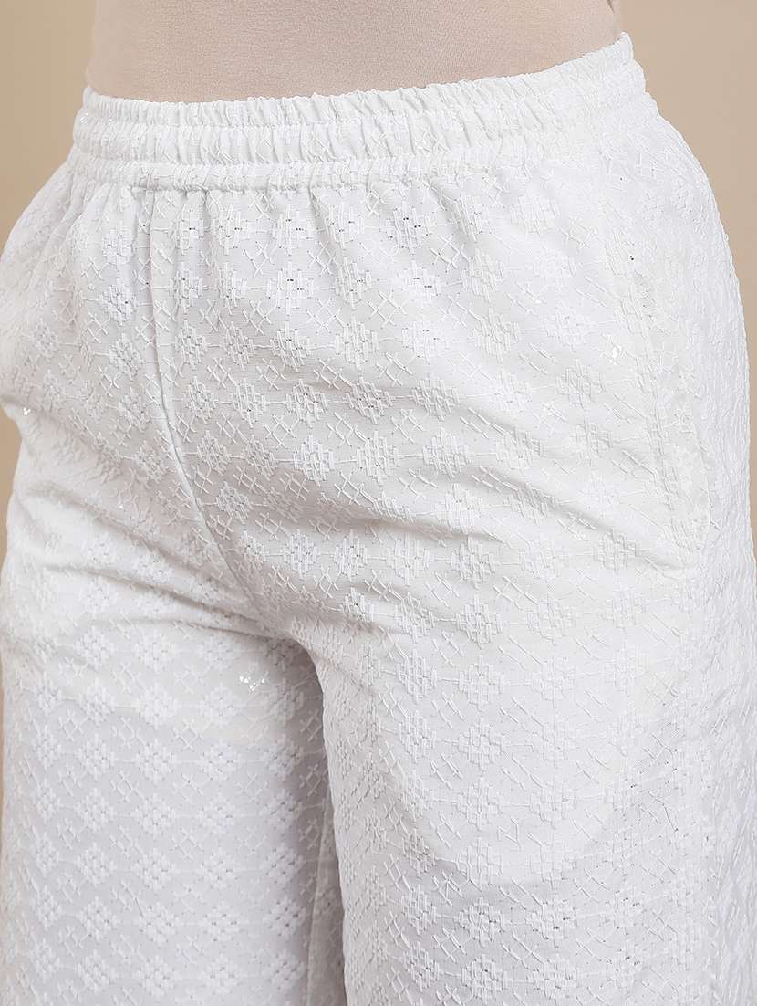 women embroidered mid rise straight palazzo - 22295616 -  Standard Image - 5