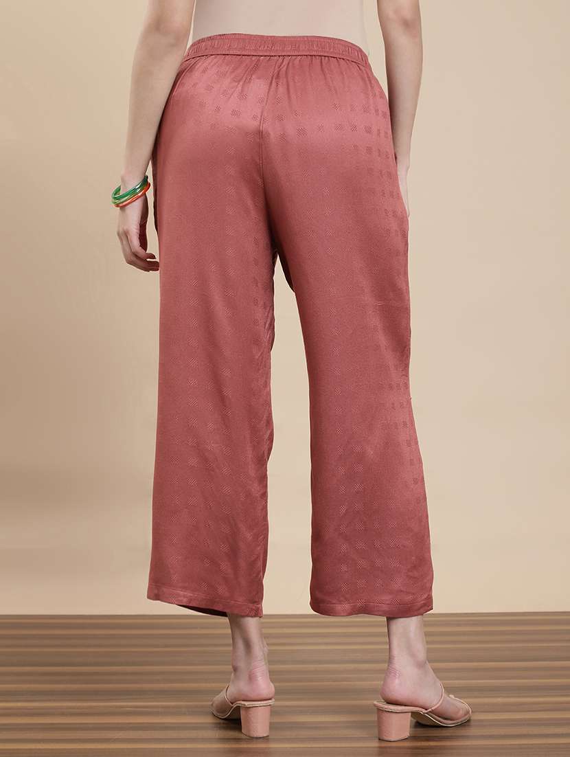 women solid mid rise straight palazzo - 22295621 -  Standard Image - 3