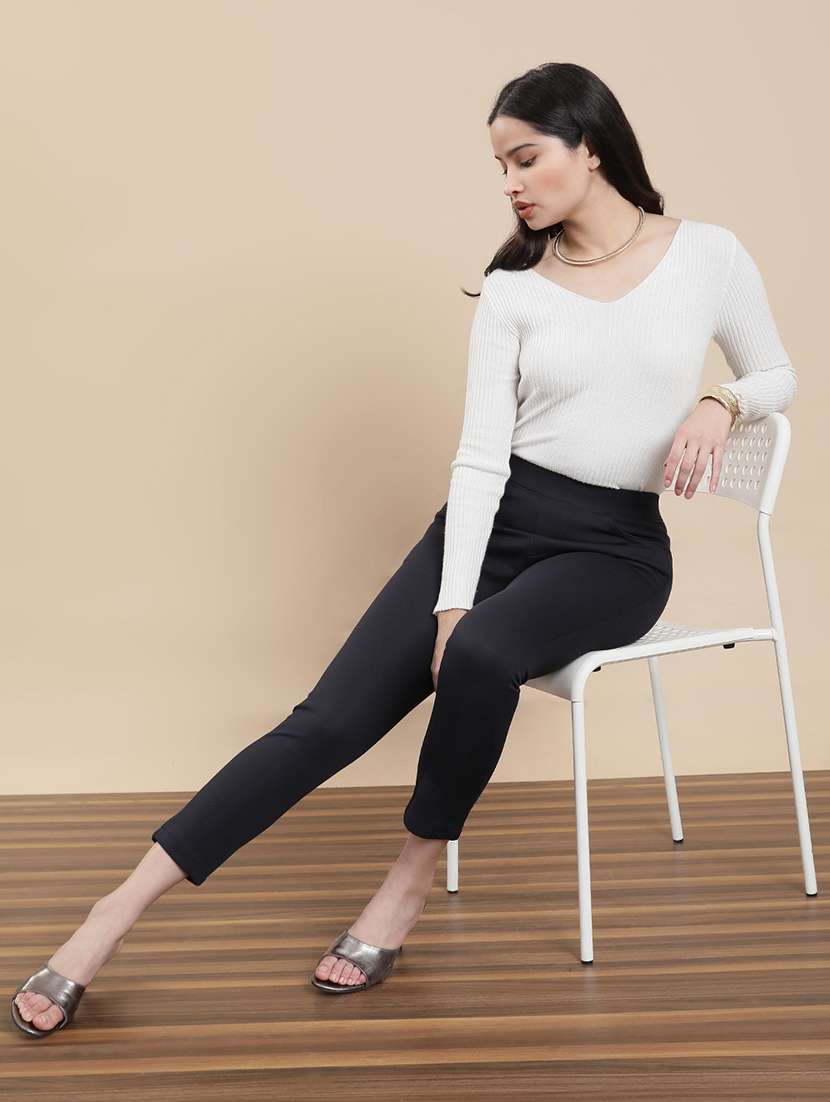 women solid mid rise jegging - 22295625 -  Standard Image - 3