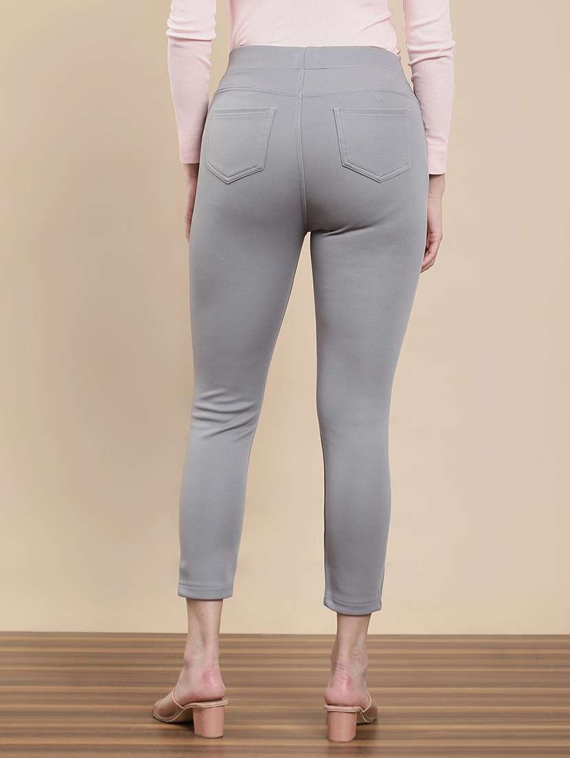 women solid mid rise jegging - 22295629 -  Standard Image - 3