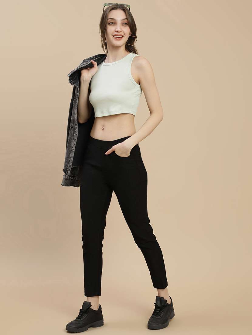 women solid mid rise jegging - 22295632 -  Standard Image - 3