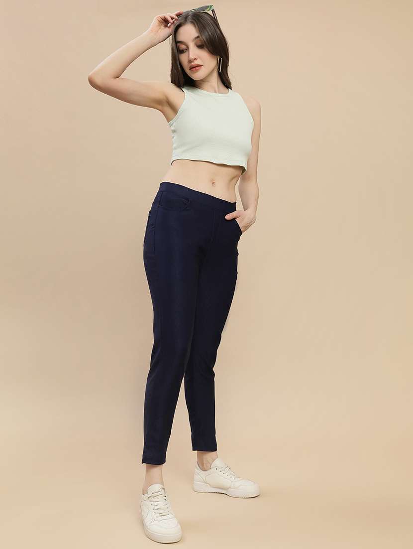 women solid mid rise jegging - 22295633 -  Standard Image - 3