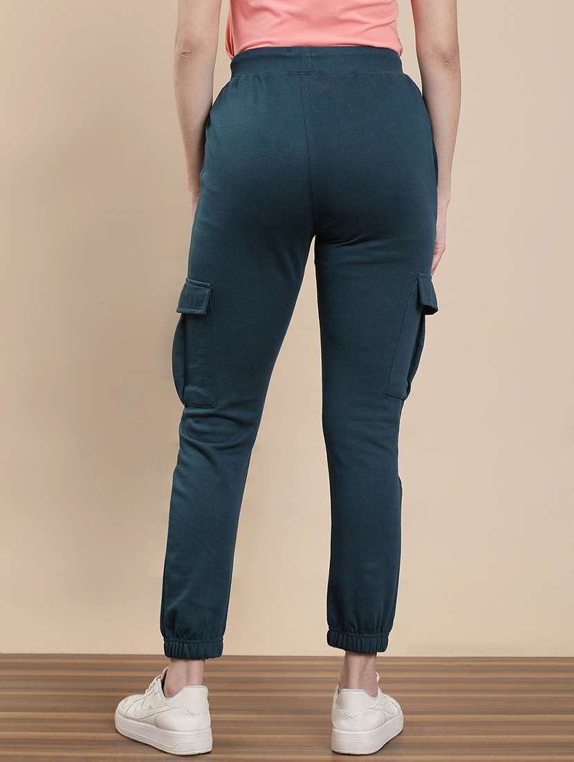 women solid mid rise cargo jogger - 22295637 -  Standard Image - 3