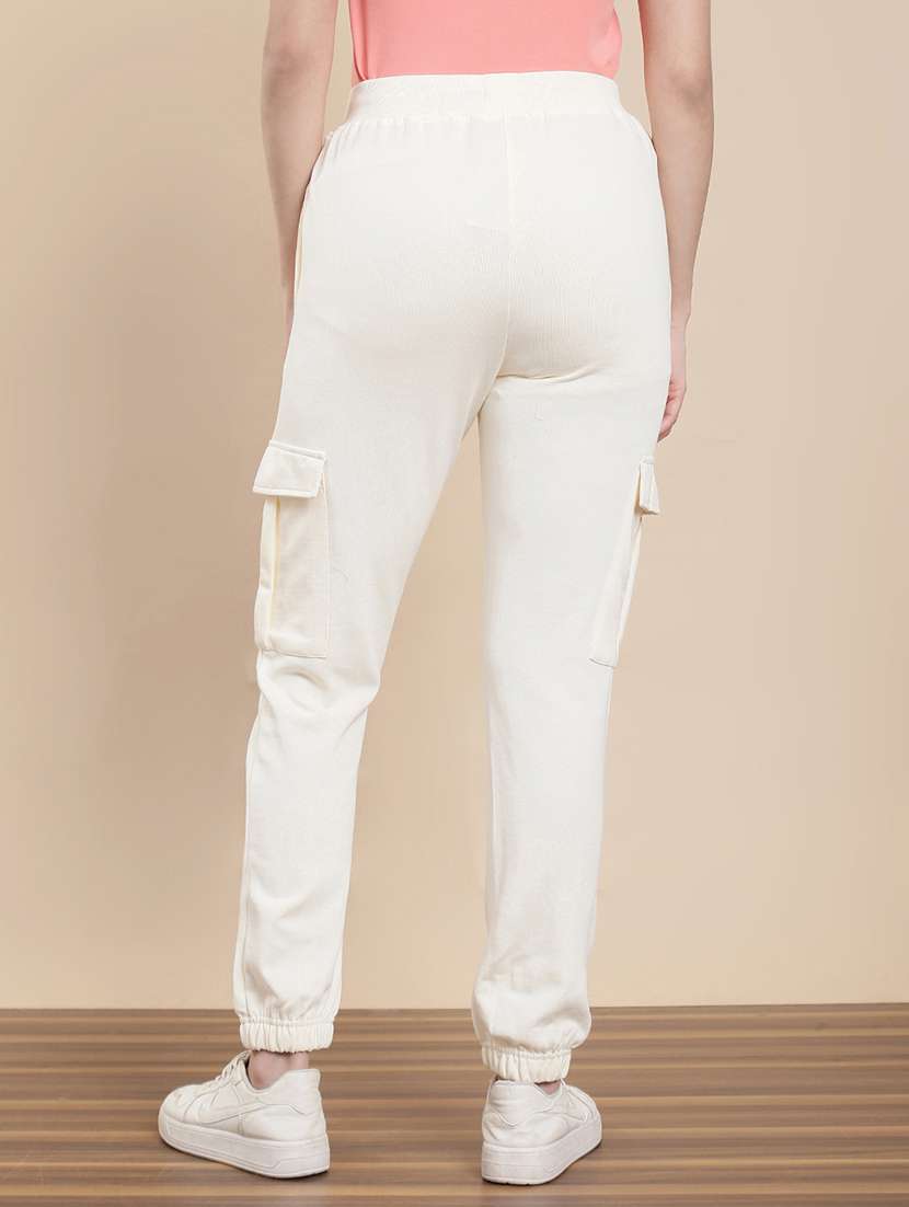 women solid mid rise cargo jogger - 22295638 -  Standard Image - 3