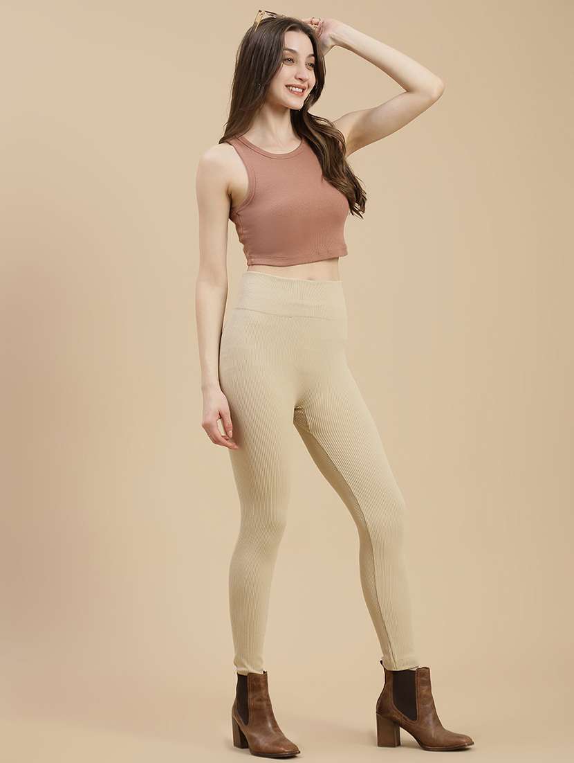 women solid high rise woolen legging - 22295643 -  Standard Image - 3