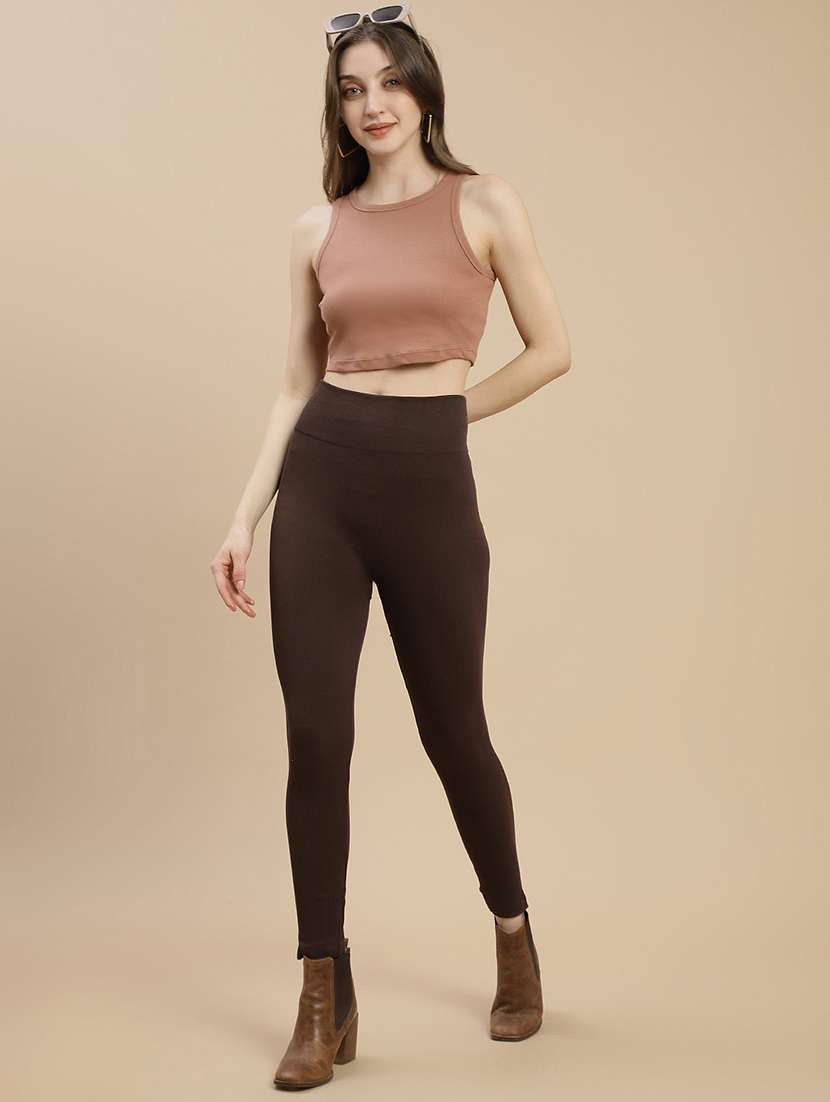 women solid high rise woolen legging - 22295645 -  Standard Image - 3