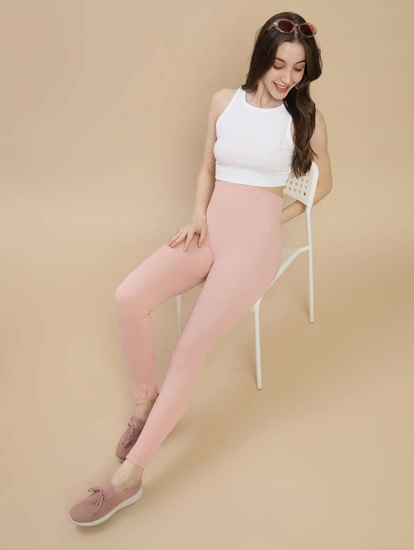 women solid high rise woolen legging - 22295646 -  Standard Image - 3