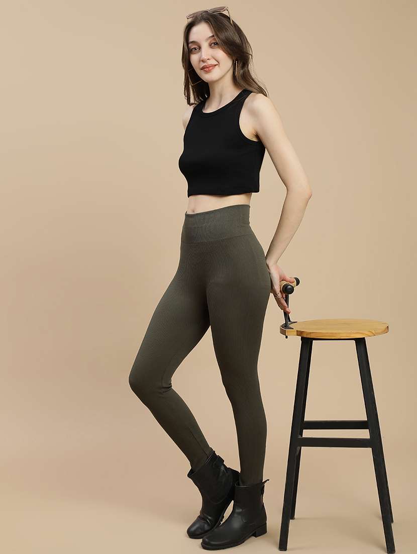 women solid high rise woolen legging - 22295648 -  Standard Image - 3