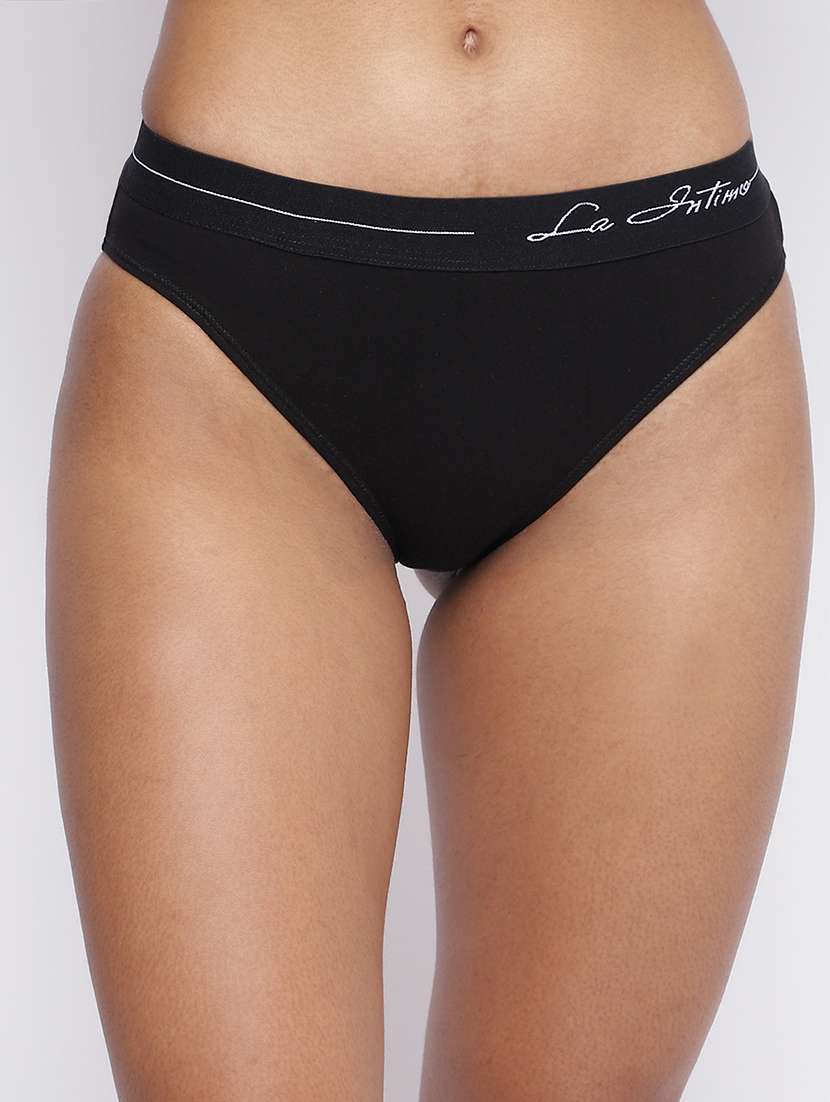 women solid low rise bikni panty