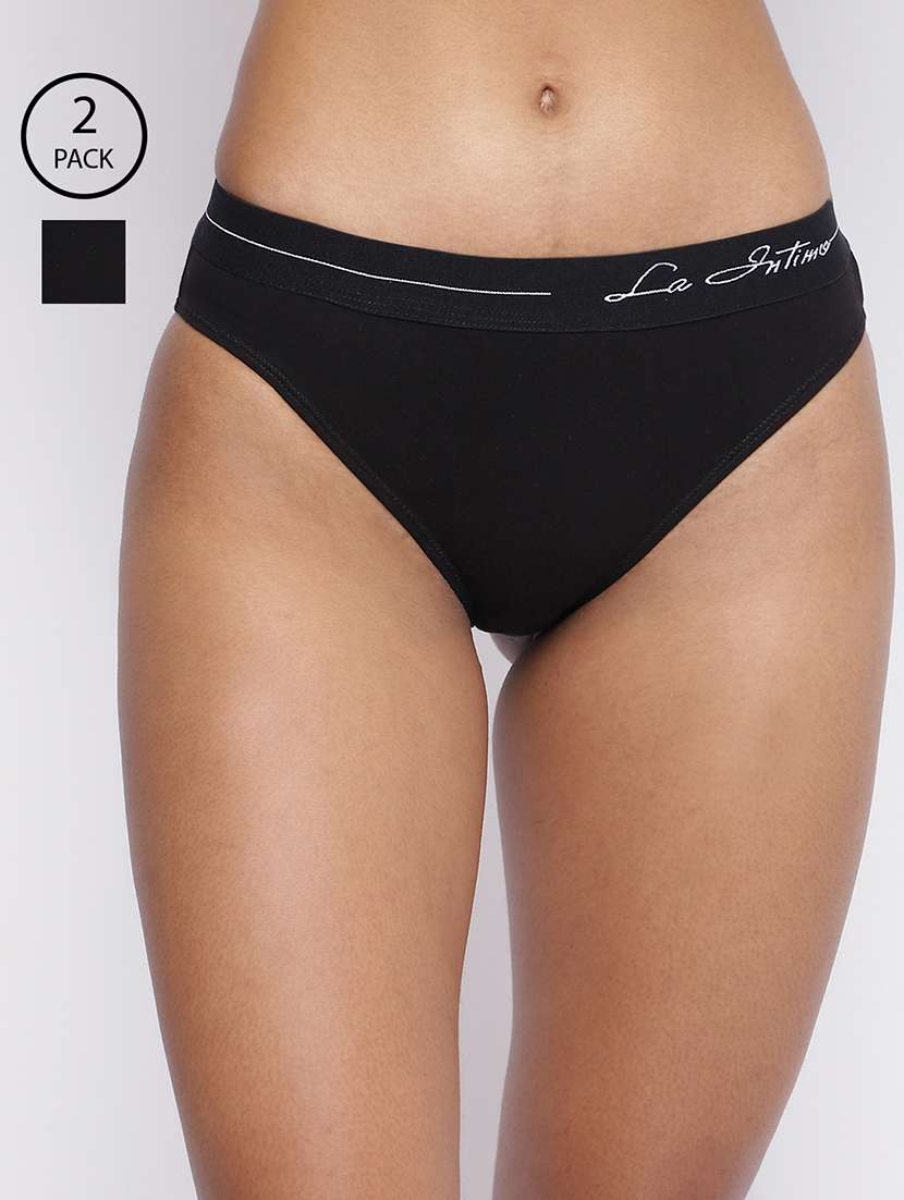 women pack of 2 solid low rise panty