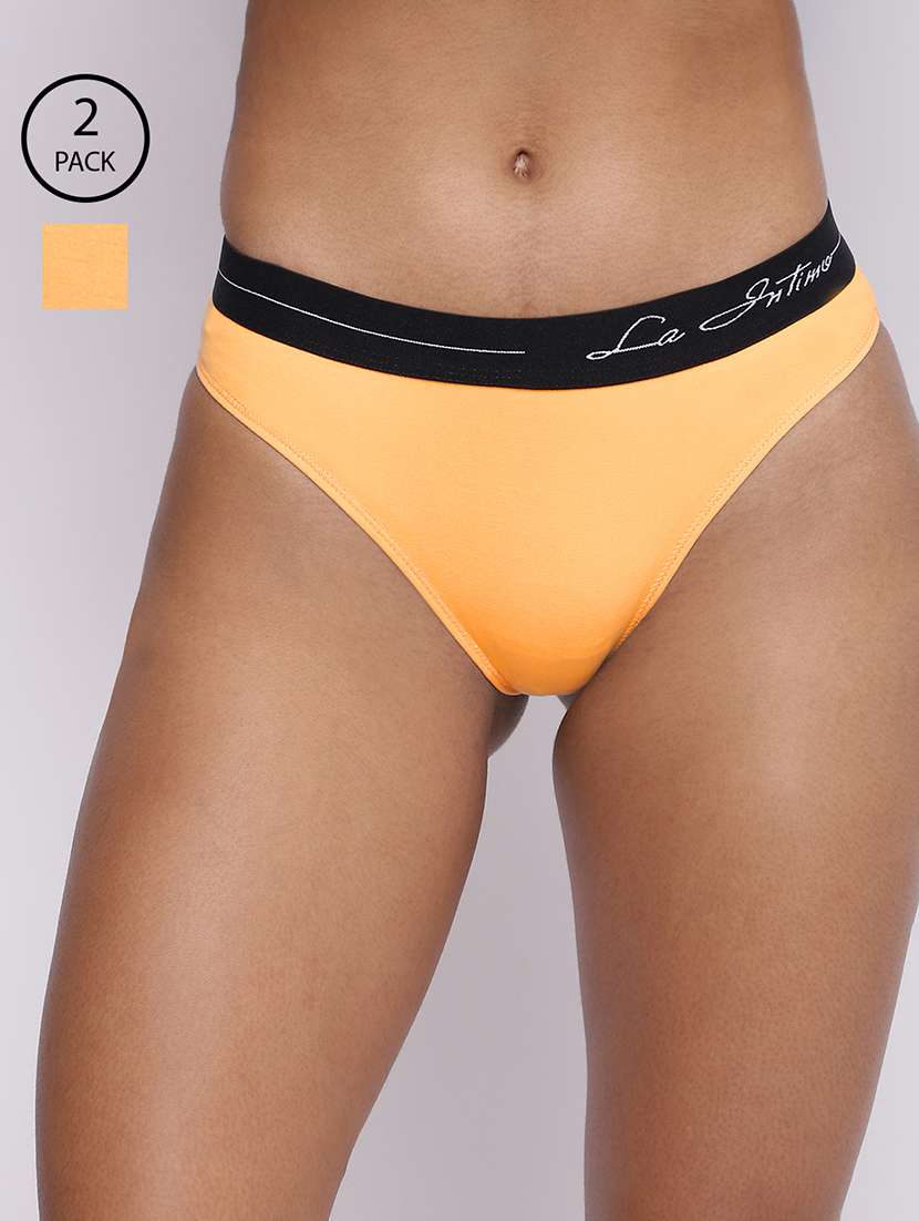 women pack of 2 solid low rise panty