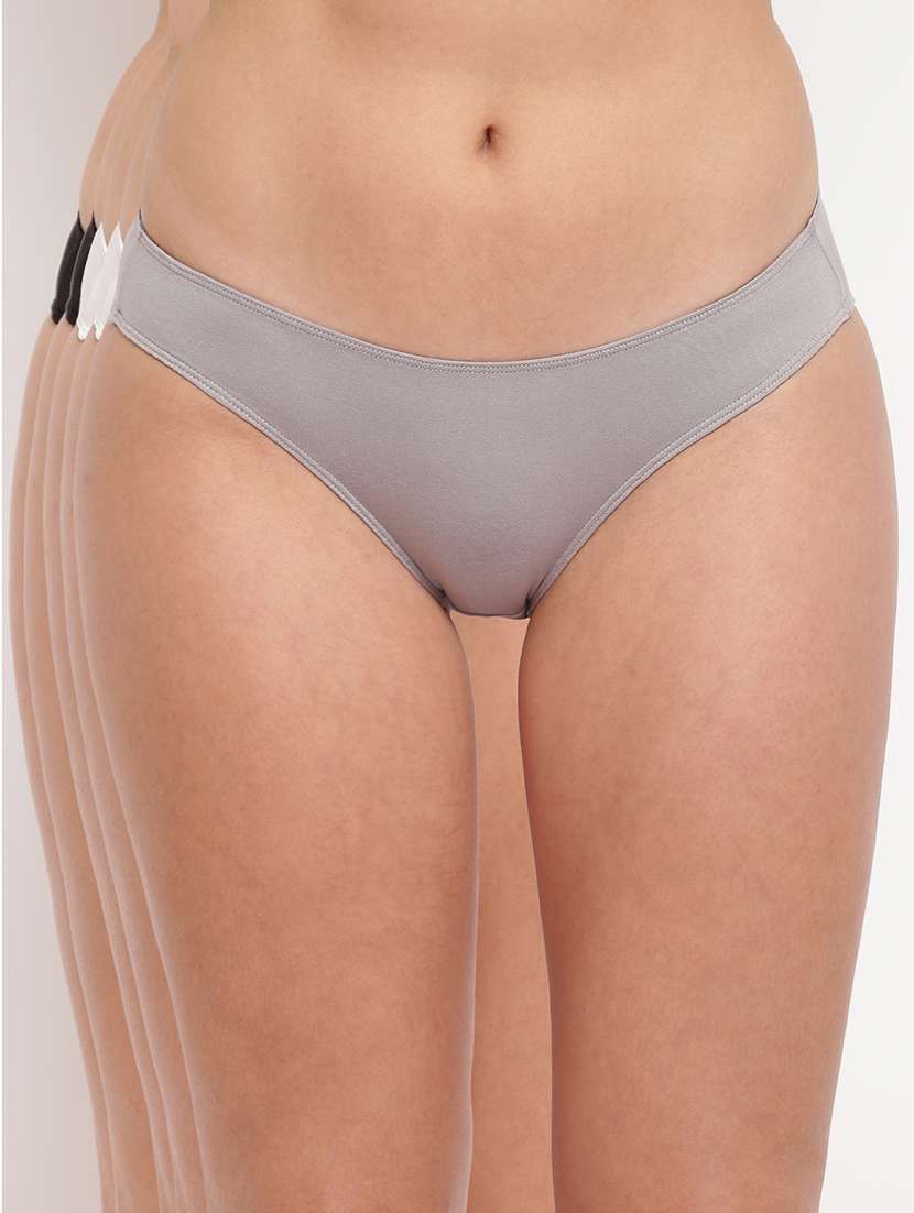 women pack of 5 solid low rise panty