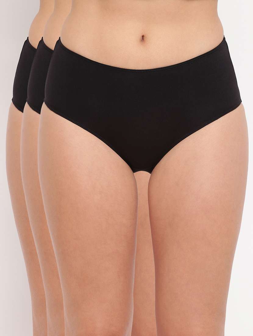 women pack of 3 solid mid rise panty