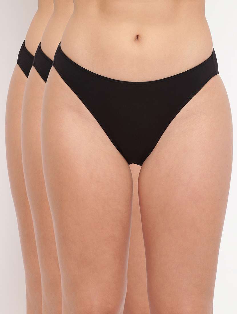 women pack of 3 solid low rise panty
