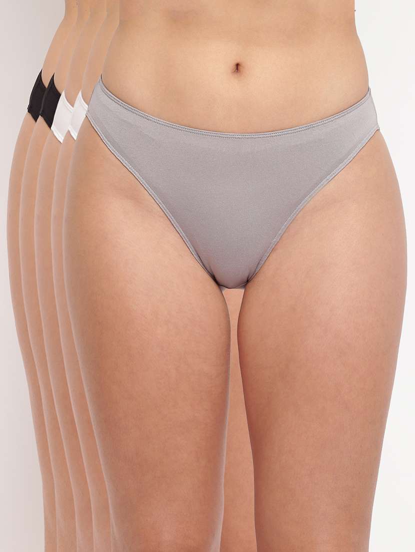 women pack of 5 solid low rise panty