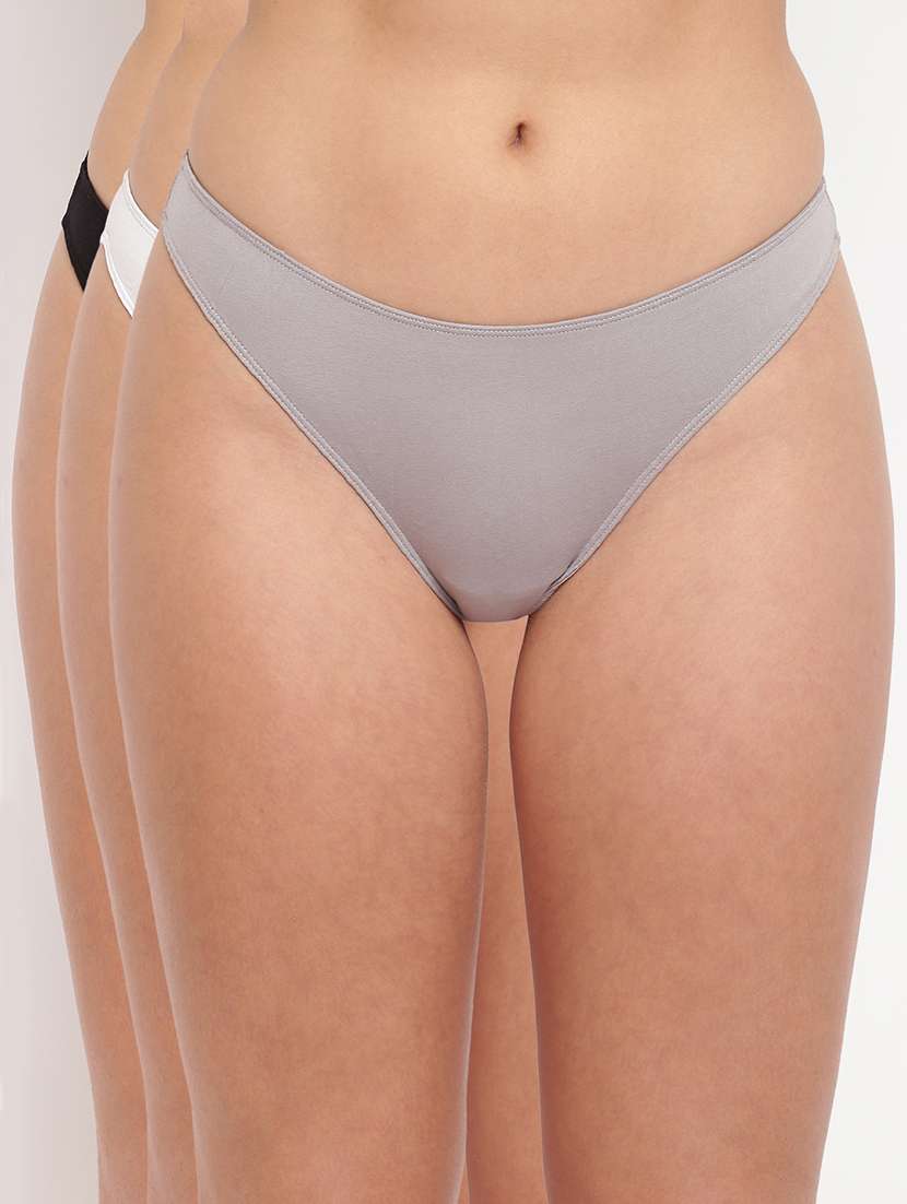 women pack of 3 solid low rise panty