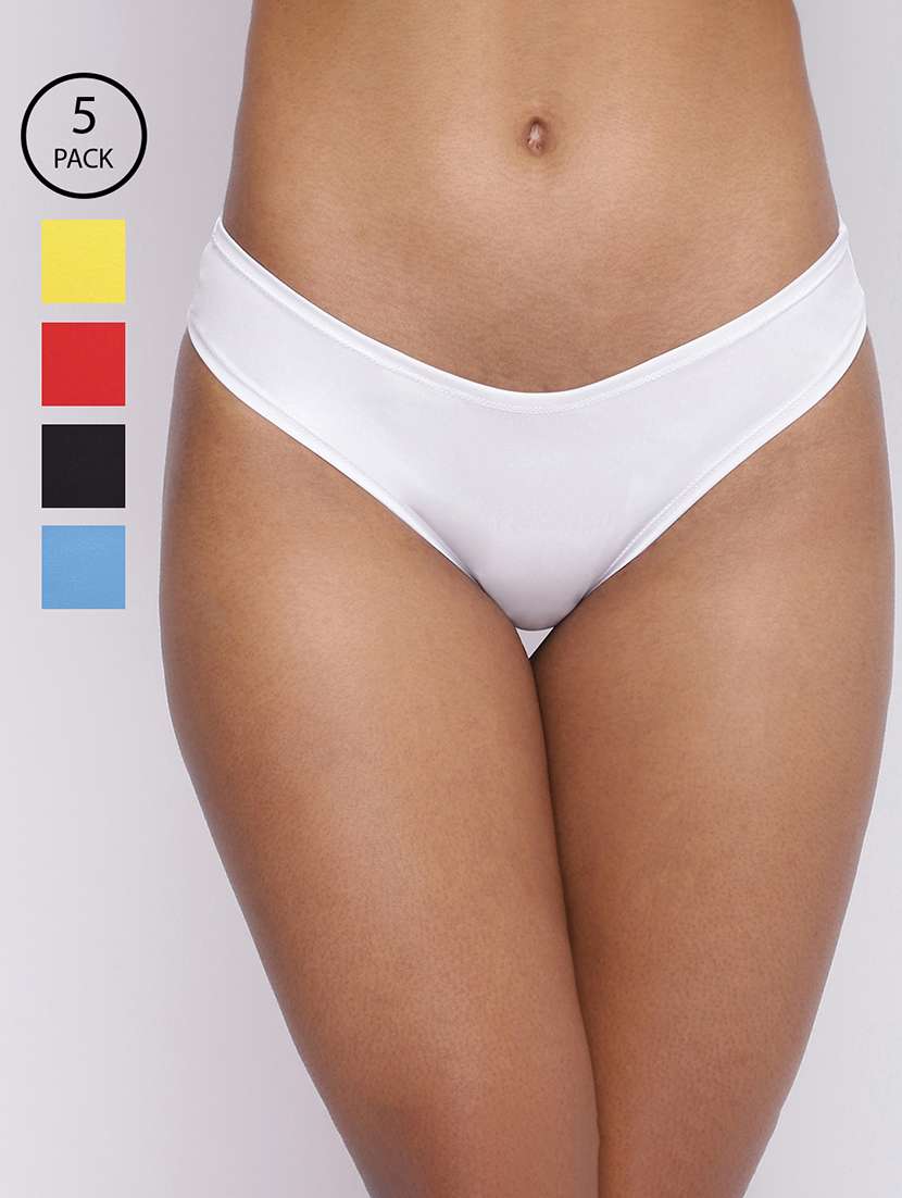 women pack of 5 solid low rise panty
