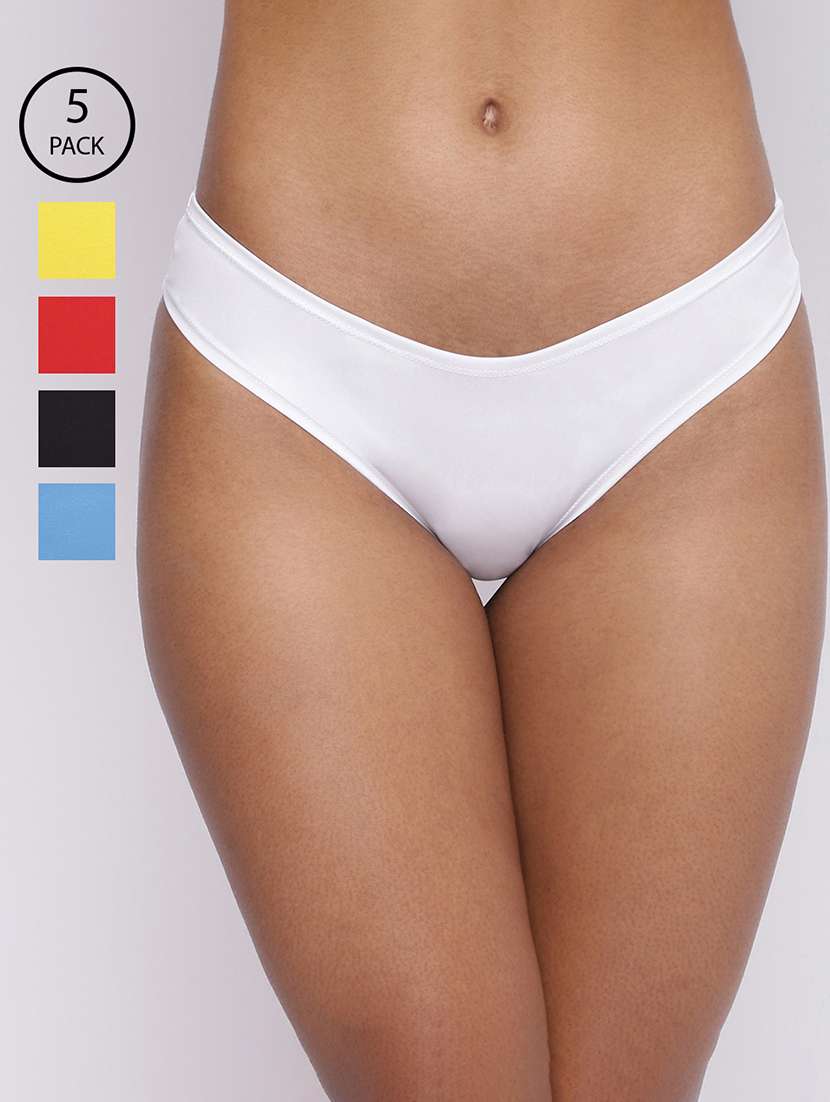 women pack of 5 solid low rise panty