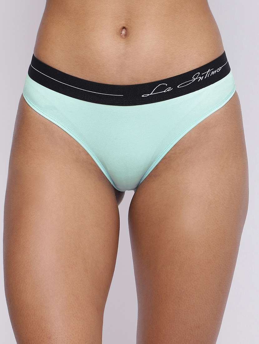 women solid low rise bikni panty