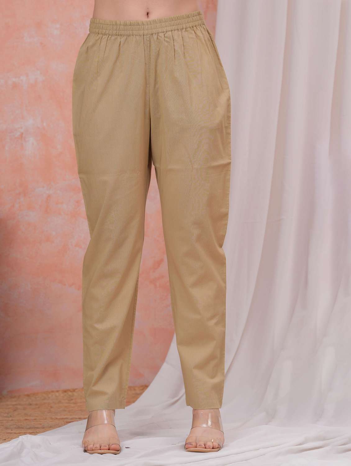 Women Solid With Work Three Quarter Sleeve Kurta Pant Set - 22295839 -  Standard Image - 5