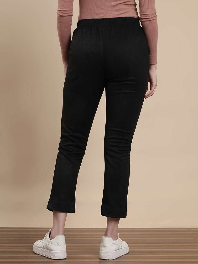 women solid mid rise cigarette pant - 22295871 -  Standard Image - 3