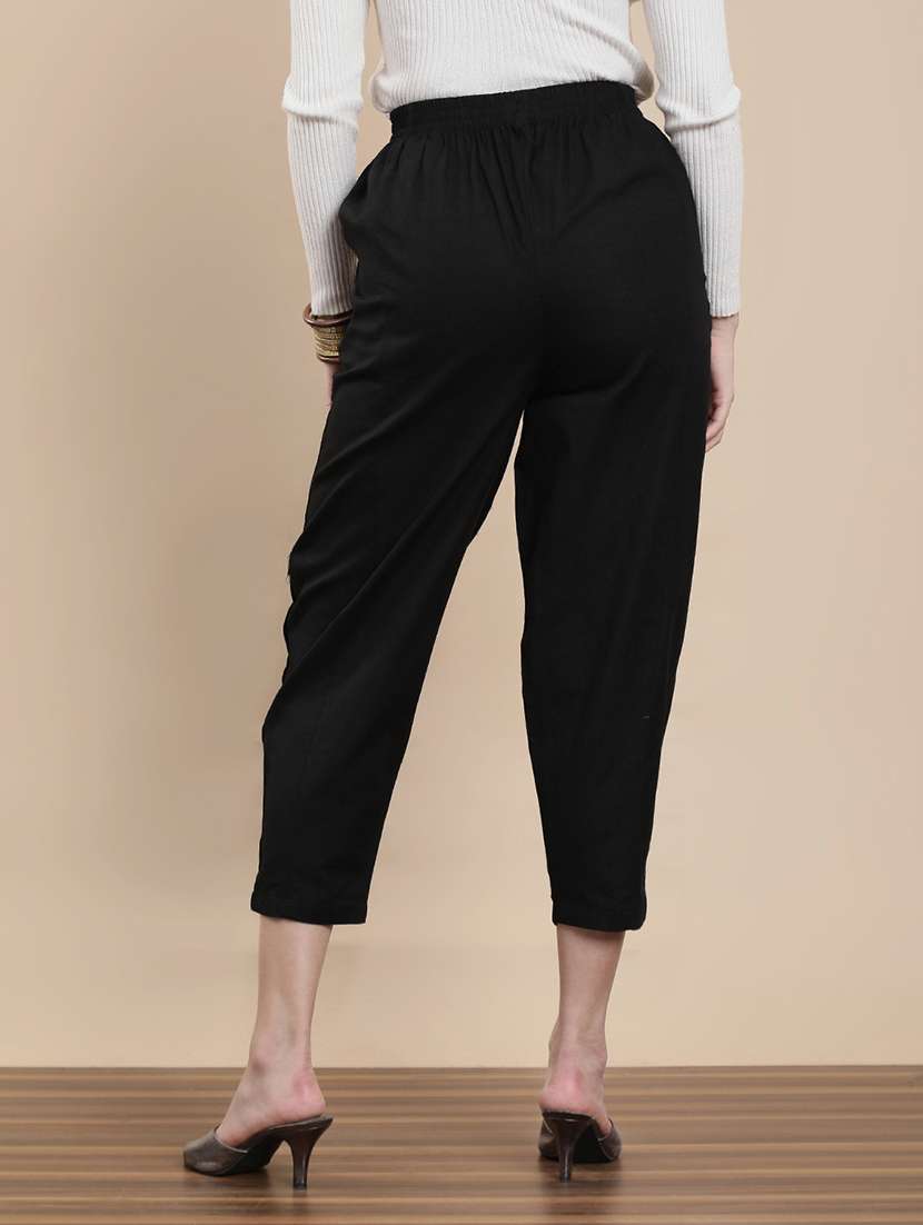 women solid high rise harem pant  - 22295873 -  Standard Image - 3