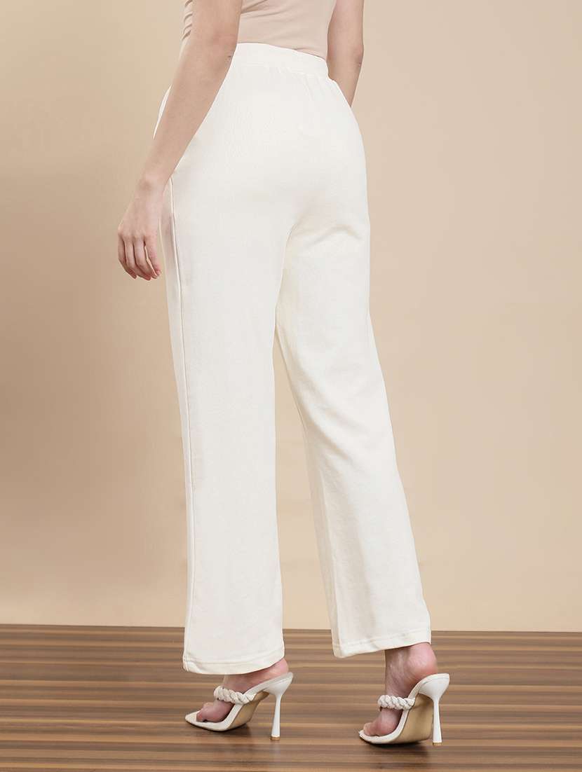 women solid mid rise straight trouser - 22295877 -  Standard Image - 3